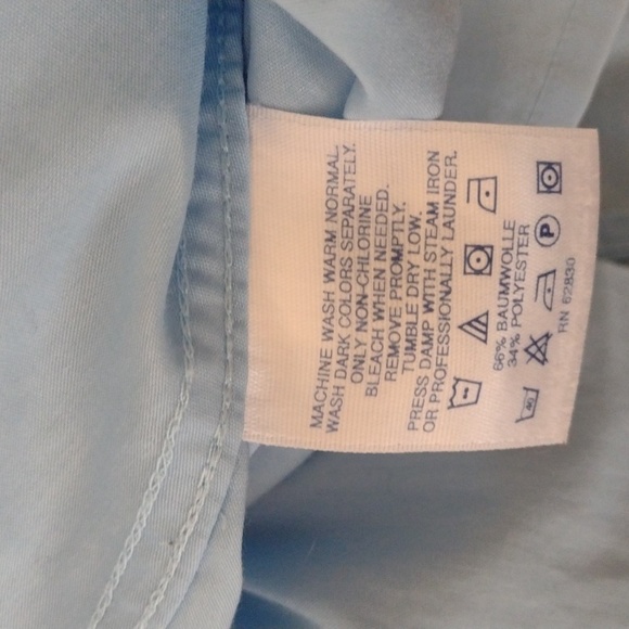 Lands' End Blue Plus Size Button Down Blouse - Picture 11 of 13